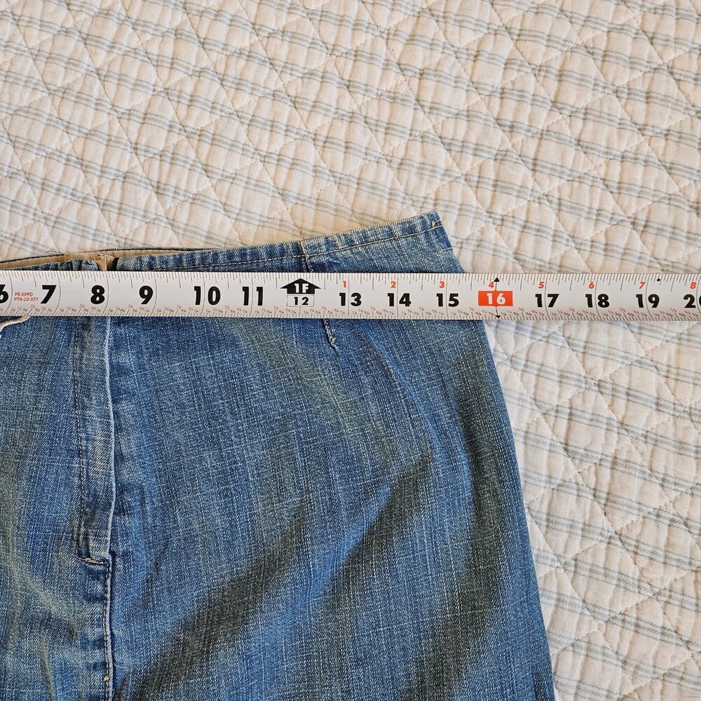 Y2k Euro Denim Low-Rise Knee Length Skirt - Size 26 - Picture 5 of 7